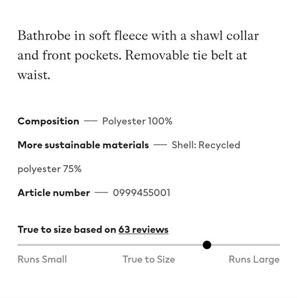 (NWT) H&M - taupe fleece bath robe - Picture 7 of 7